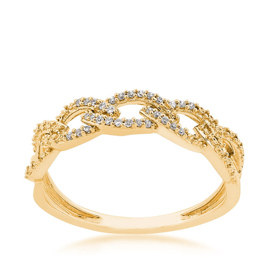 Perfect Match Diamond Accent Marquise Link Stackable Anniversary Ring in 10K Yellow Gold