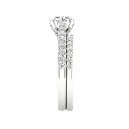 Adamante 2-1/3 ct. tw. Lab-Grown Round Brilliant Diamond Wedding Set in 14K White Gold side profile