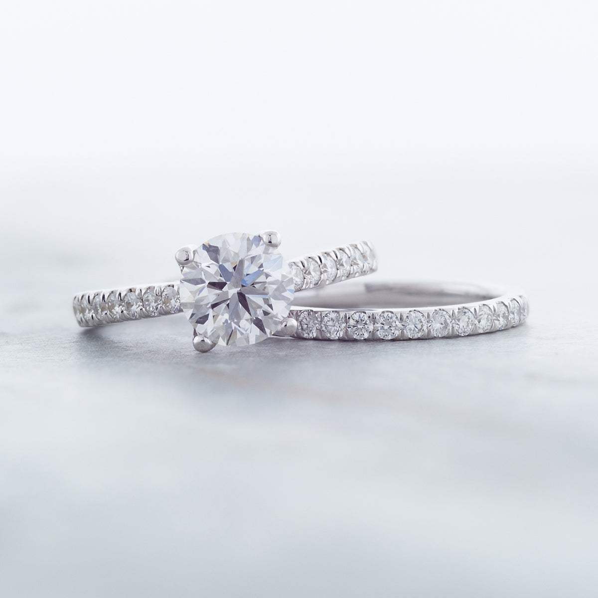 Adamante 2-1/3 ct. tw. Lab-Grown Round Brilliant Diamond Wedding Set in 14K White Gold full view