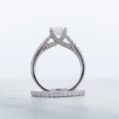 Adamante 2-1/3 ct. tw. Lab-Grown Round Brilliant Diamond Wedding Set in 14K White Gold angled view