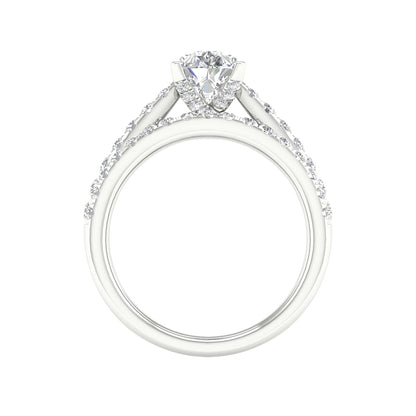 Adamante 2-1/3 ct. tw. Lab-Grown Pear Diamond Wedding Set in 14K White Gold close-up detail