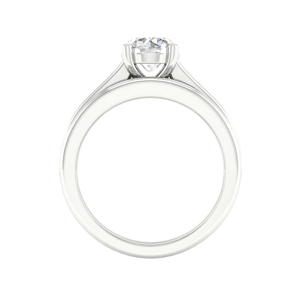 Adamante 2 ct. tw. Lab-Grown Round Brilliant Diamond Wedding Set in 14K White Gold close-up detail