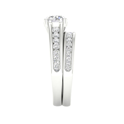 Adamante 2 ct. tw. Lab-Grown Round Brilliant Diamond Wedding Set in 14K White Gold side profile