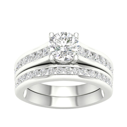 Adamante 2 ct. tw. Lab-Grown Round Brilliant Diamond Wedding Set in 14K White Gold (2)