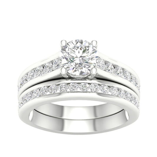 Adamante 2 ct. tw. Lab-Grown Round Brilliant Diamond Wedding Set in 14K White Gold (2)