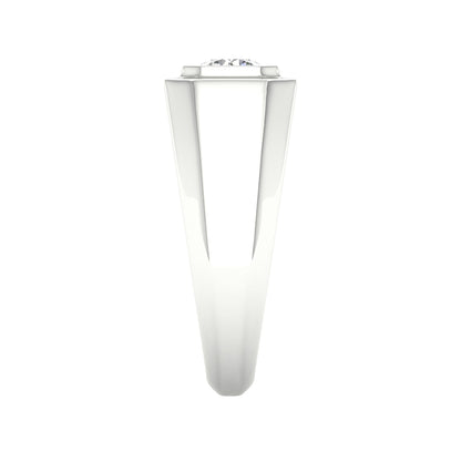 Adamante 1 ct. tw. Men's Lab-Grown Round Brilliant Diamond Solitaire Ring in 14K White Gold side profile