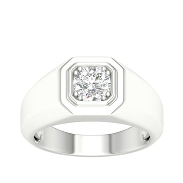 GOLD TAG Adamante 1 ct. tw. Men's Lab-Grown Round Brilliant Diamond Solitaire Ring in 14K White Gold