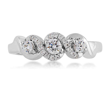 Diamond Anniversary Ring in 10K White Gold close-up detail