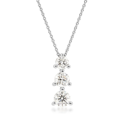 3/4 ct. tw. Round 3-Stone Diamond Pendant in 14K White Gold