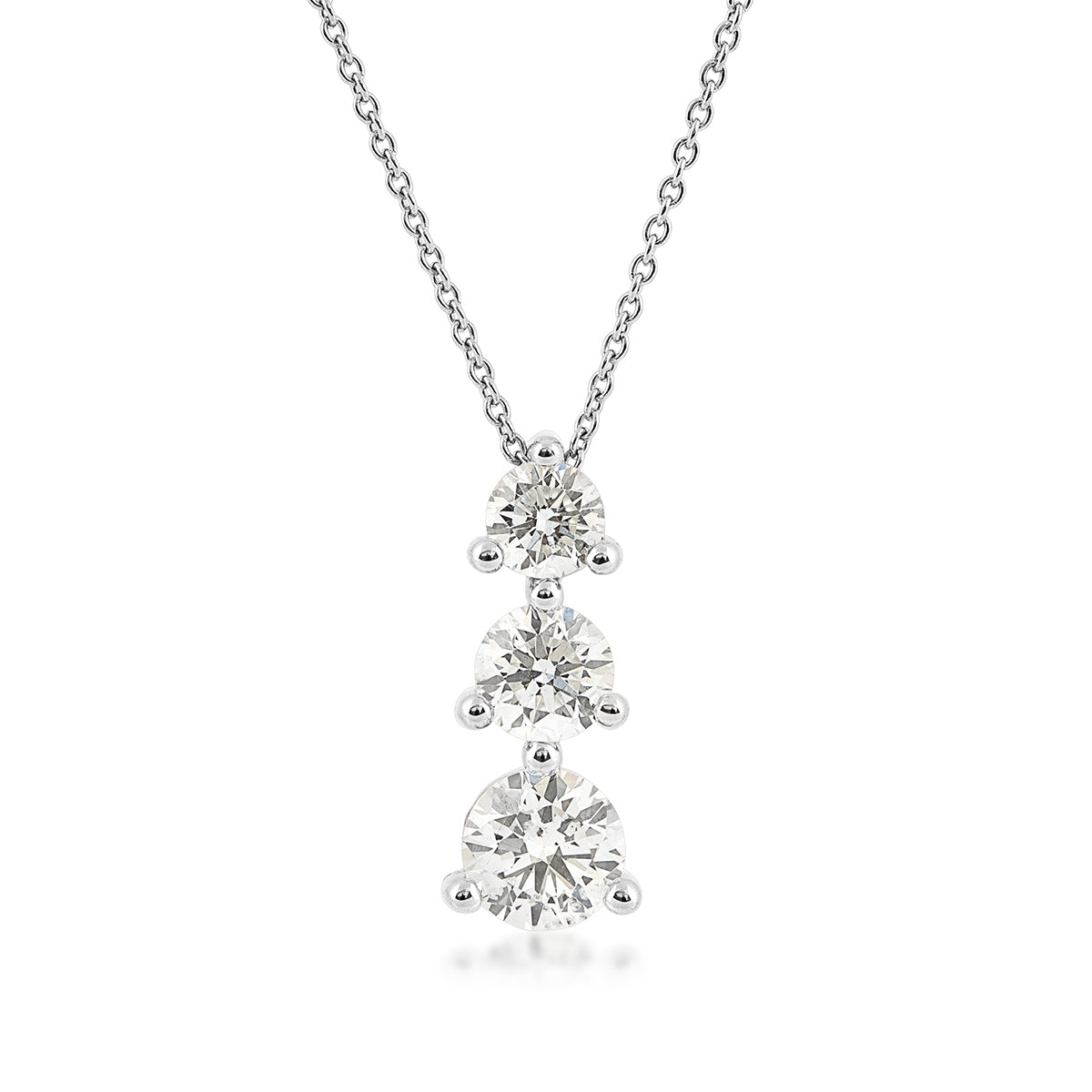 1 ct. tw. Round 3-Stone Diamond Pendant in 14K White Gold
