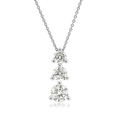 1 ct. tw. Round 3-Stone Diamond Pendant in 14K White Gold