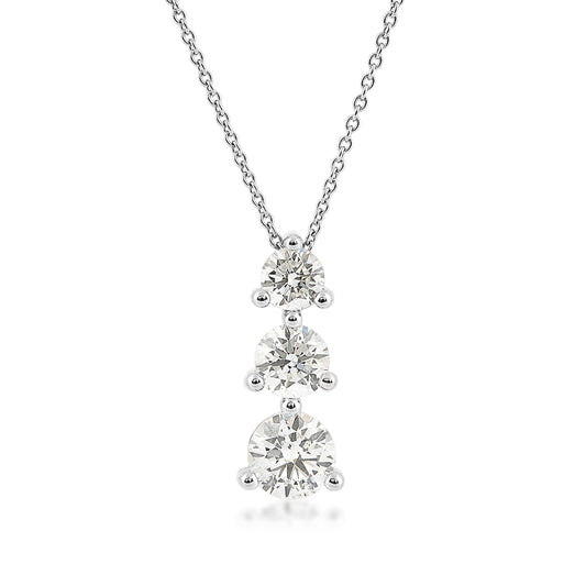 1 ct. tw. Round 3-Stone Diamond Pendant in 14K White Gold