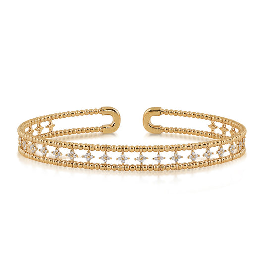 5/8 ct. tw. Diamond Open Cuff Bracelet in 14K Yellow Gold