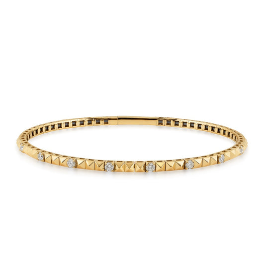 1/2 ct. tw. Diamond Flexible Bangle Bracelet in 14K Yellow Gold