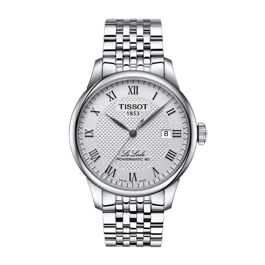 Tissot Men's Le Locle Powermatic 80 Stainless Steel Watch with Silver Dial