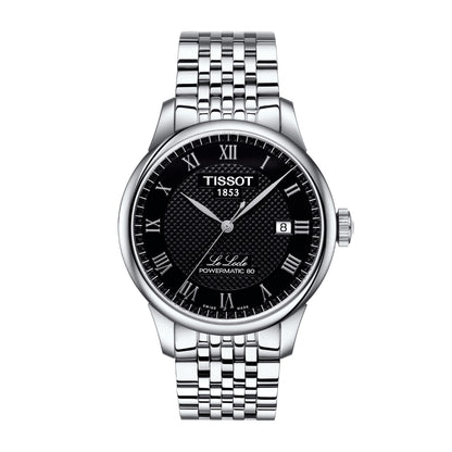 Tissot Men's Le Locle Powermatic 80 Stainless Steel Watch with Black Dial