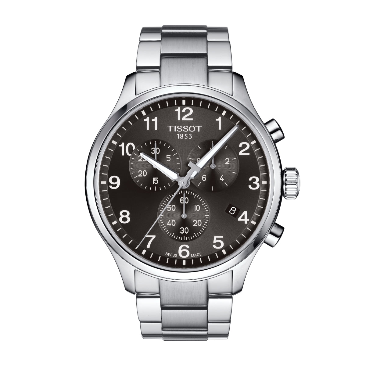 Tissot Men's Chrono XL Classic Stainless Steel Watch with Black Dial