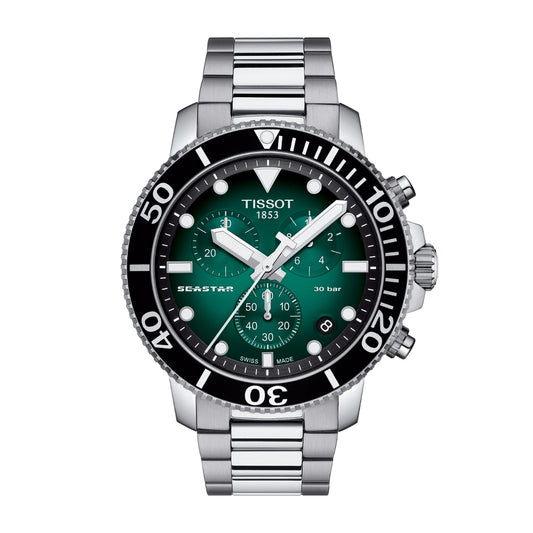 Tissot Men's Seastar 1000 Stainless Steel Watch with Green Dial