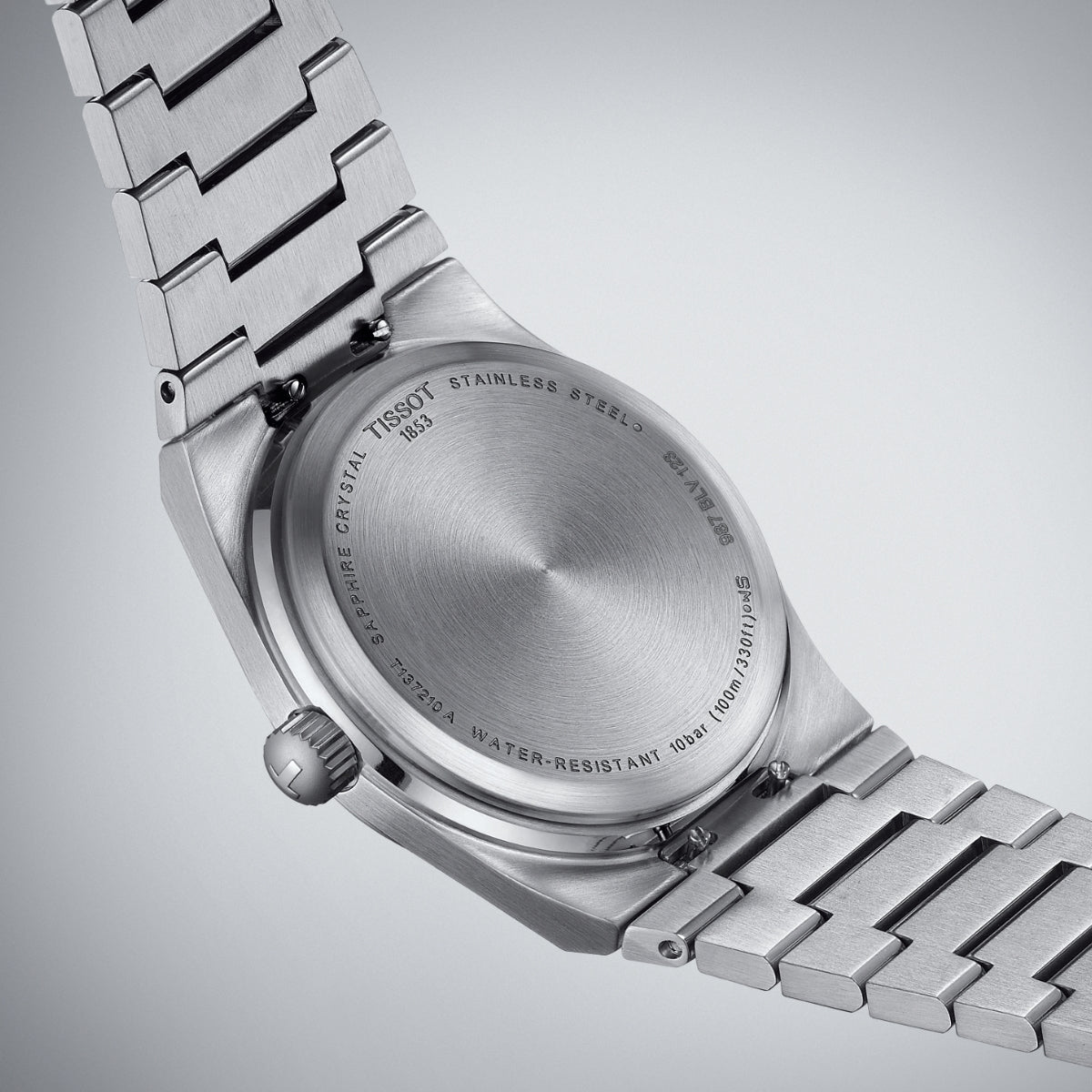 Tissot PRX Stainless Steel Watch with Blue Dial front view