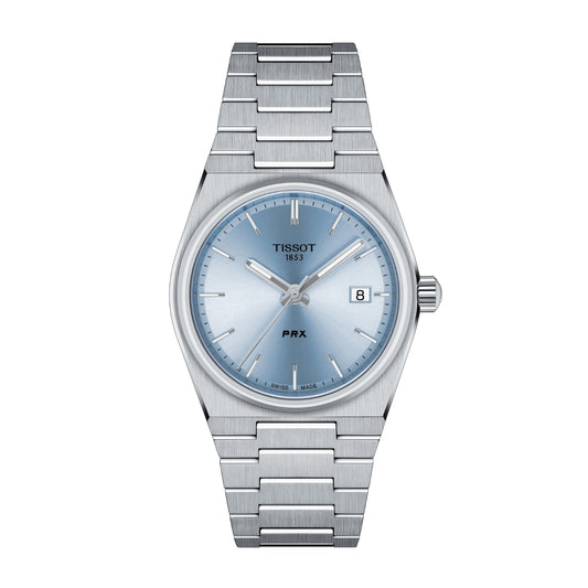 Tissot PRX Stainless Steel Watch with Blue Dial
