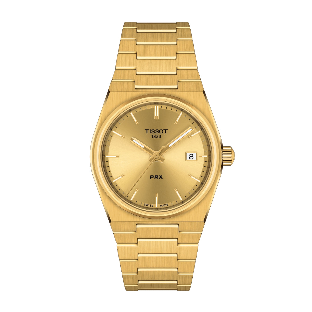 Tissot PRX Gold-Tone Stainless Steel Watch with Champagne Dial