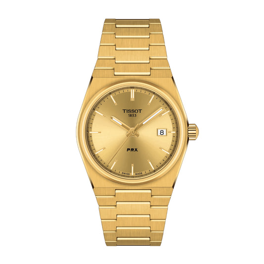 Tissot PRX Gold-Tone Stainless Steel Watch with Champagne Dial