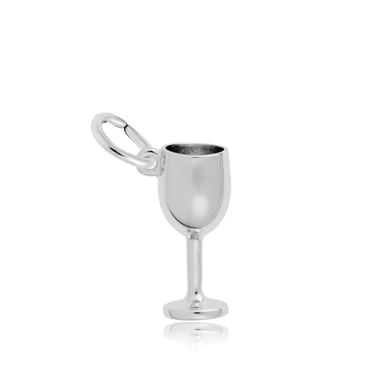 Wine Glass Charm in Sterling Silver