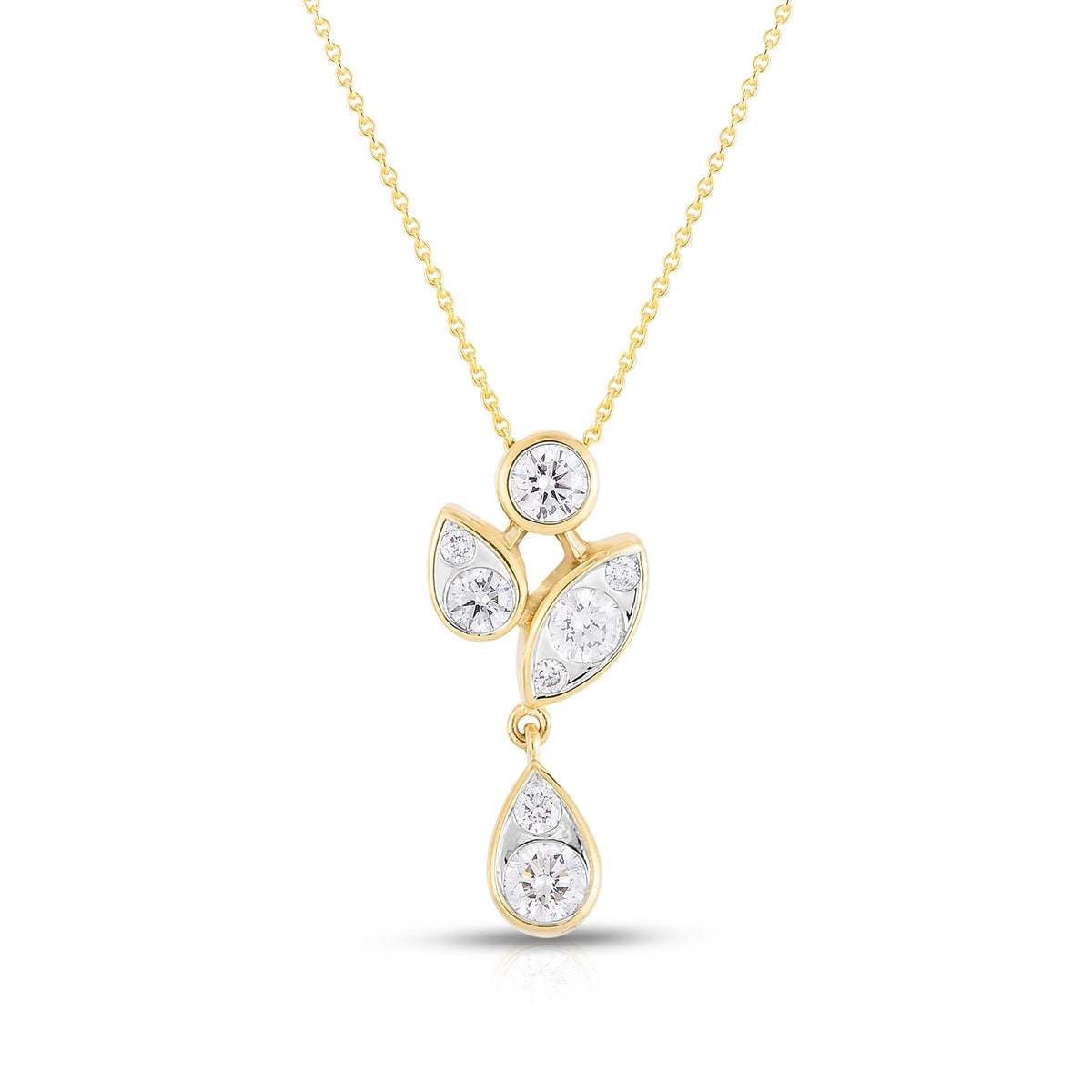 1/2 ct. tw. Diamond Floral Pendant in 14K Yellow Gold