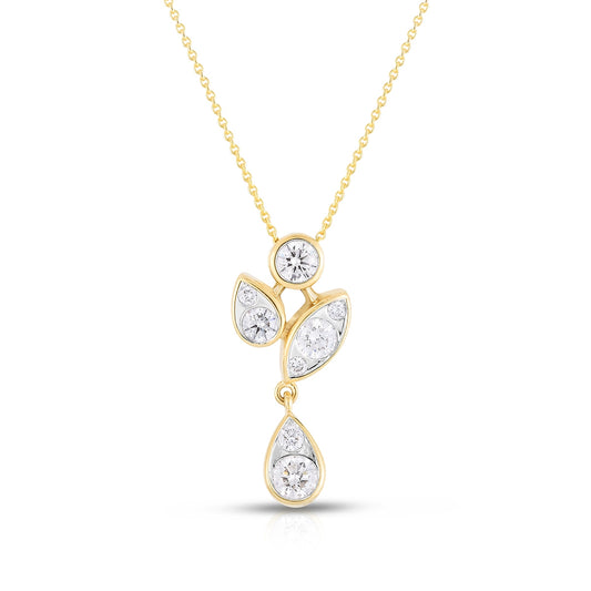 1/2 ct. tw. Diamond Floral Pendant in 14K Yellow Gold