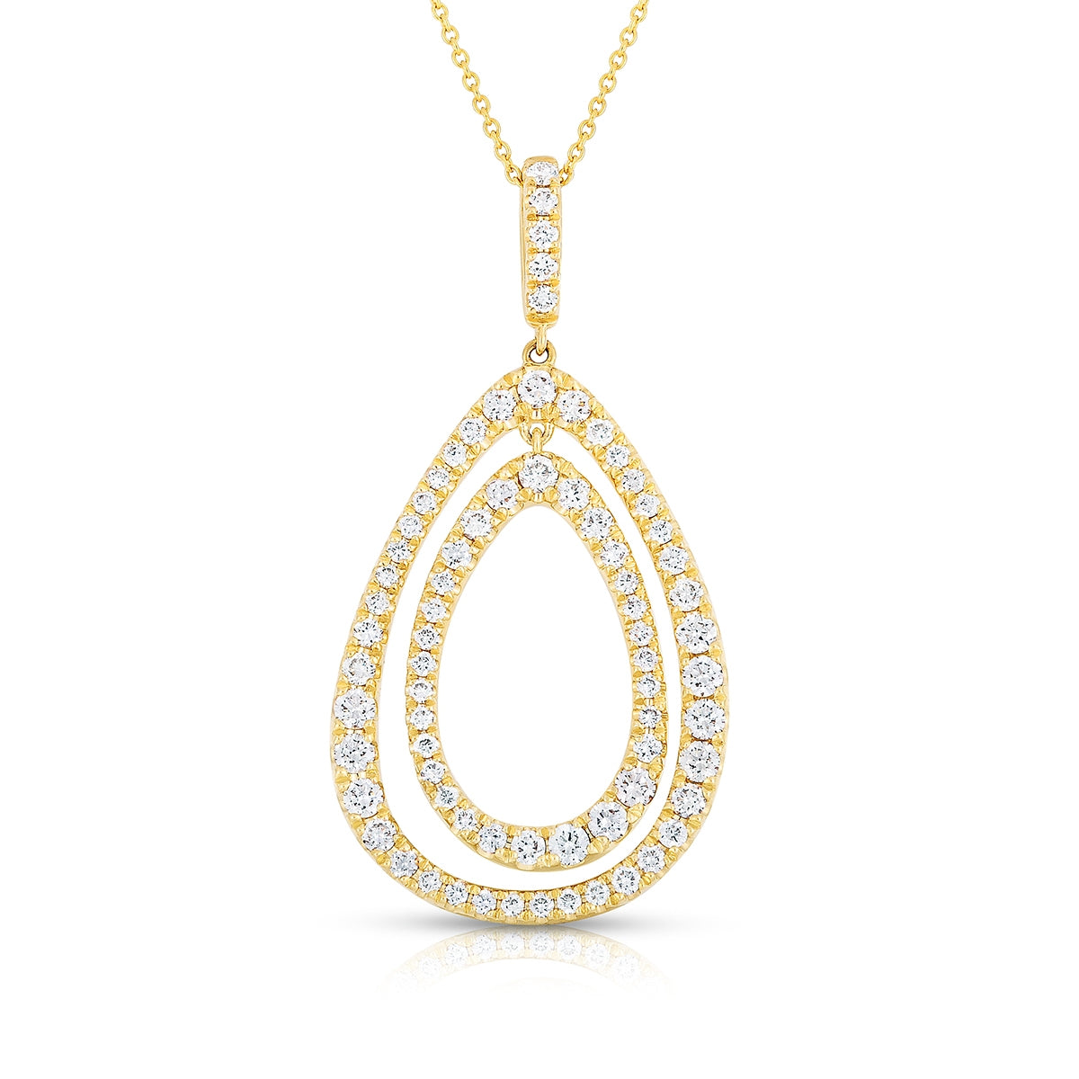 1 ct. tw. Diamond Double Teardrop Pendant in 14K Yellow Gold