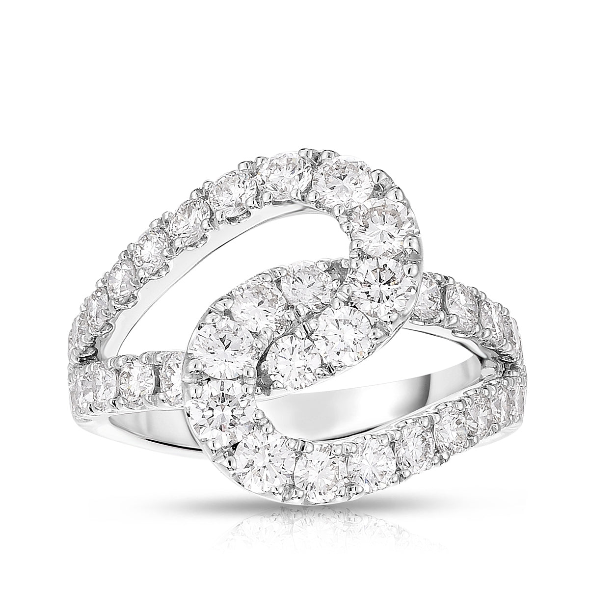 2 ct. tw. Diamond Interlocking Loop Ring in 14K White Gold