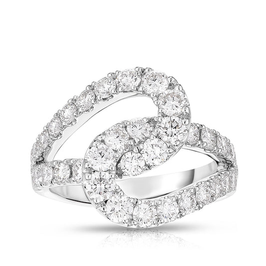 2 ct. tw. Diamond Interlocking Loop Ring in 14K White Gold
