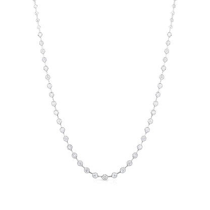 3 ct. tw. Diamond Station Necklace in 14K White Gold front view