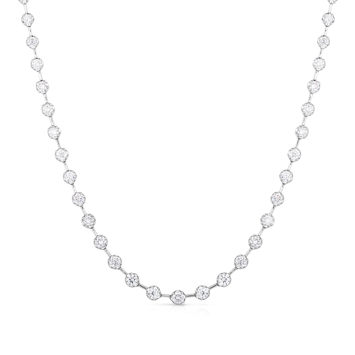 3 ct. tw. Diamond Station Necklace in 14K White Gold