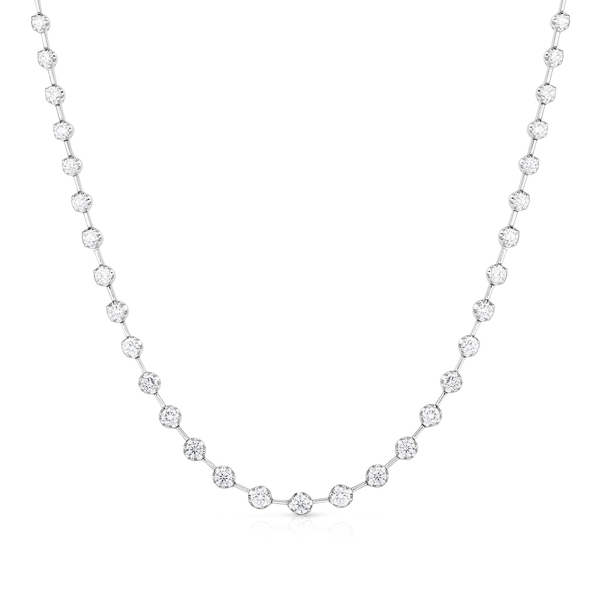 1-9/10 ct. tw. Diamond Station Necklace in 14K White Gold