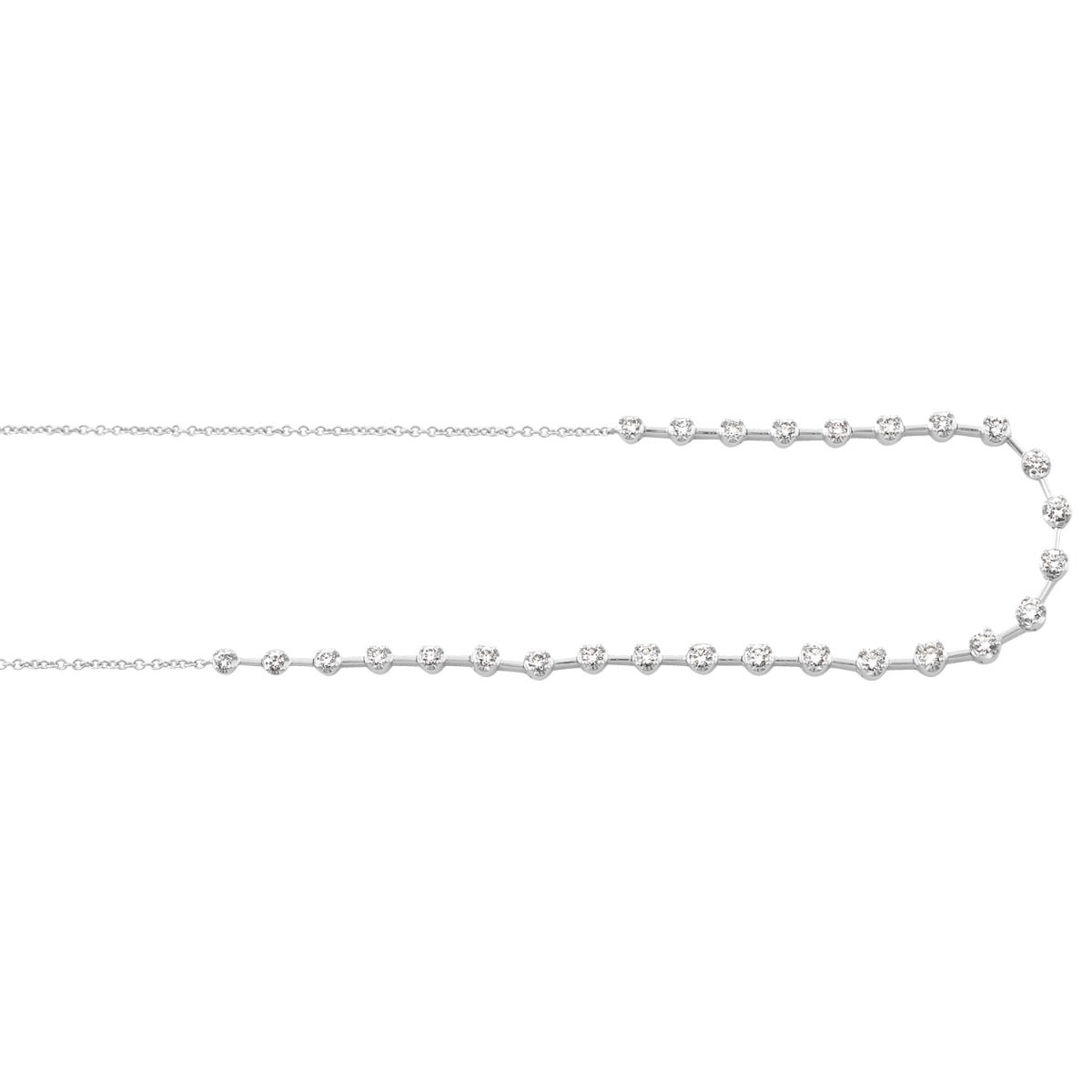 1 ct. tw. Diamond Station Necklace in 14K White Gold front view