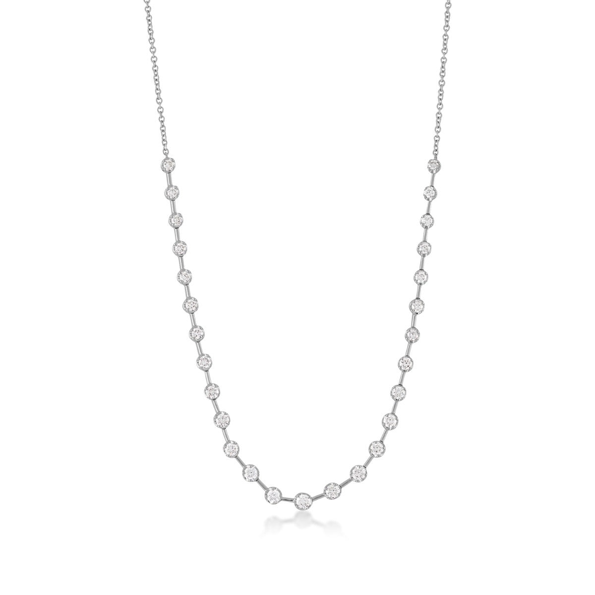 1 ct. tw. Diamond Station Necklace in 14K White Gold