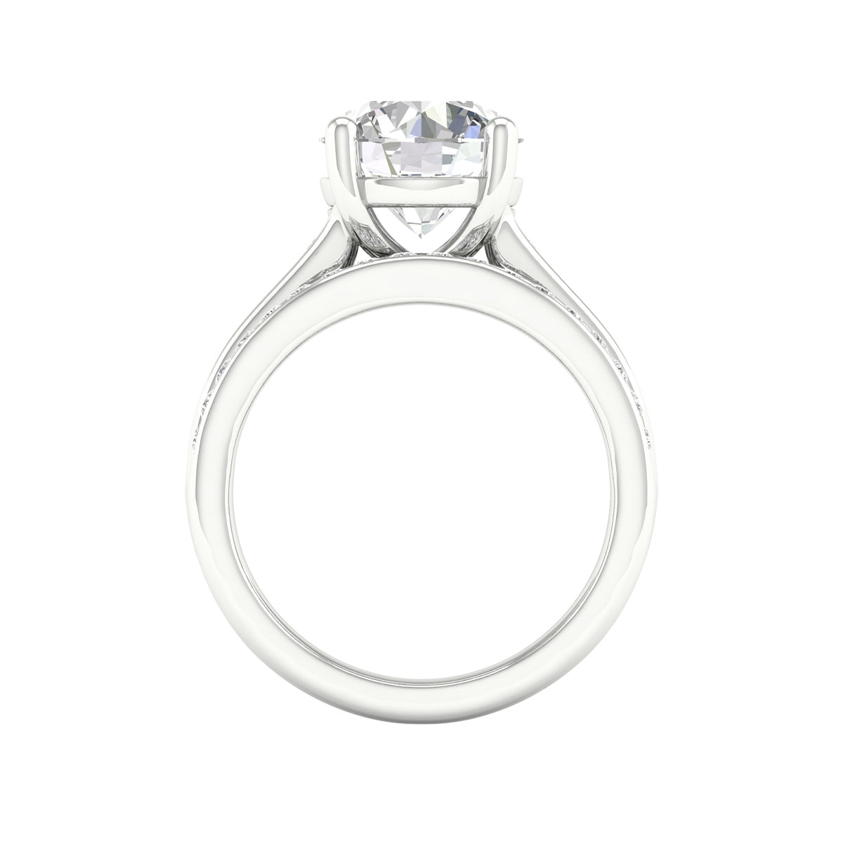 Adamante 3-1/2 ct. tw. Lab-Grown Round Diamond Wedding Set in 14K White Gold close-up detail