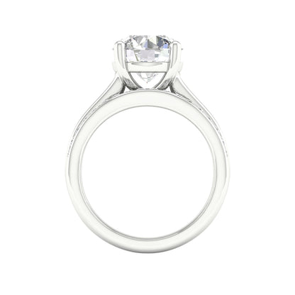 Adamante 3-1/2 ct. tw. Lab-Grown Round Diamond Wedding Set in 14K White Gold close-up detail