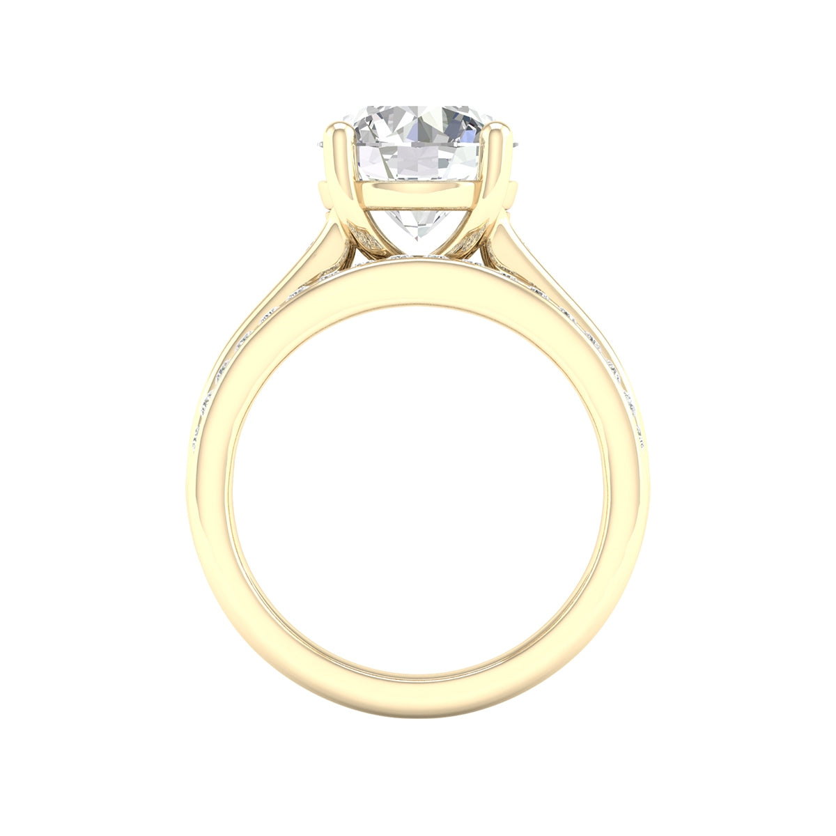 Adamante 3-1/2 ct. tw. Lab-Grown Round Brilliant Diamond Wedding Set in 14K Yellow Gold close-up detail