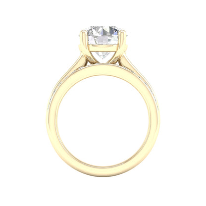 Adamante 3-1/2 ct. tw. Lab-Grown Round Brilliant Diamond Wedding Set in 14K Yellow Gold close-up detail