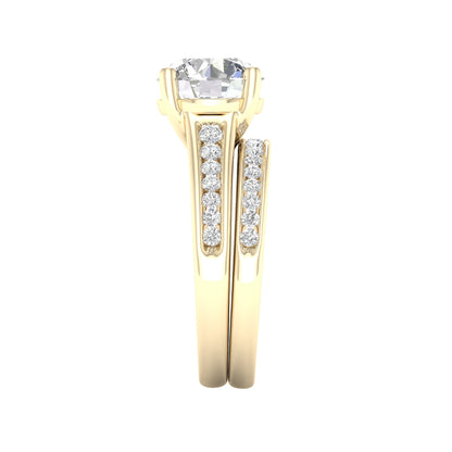 Adamante 3-1/2 ct. tw. Lab-Grown Round Brilliant Diamond Wedding Set in 14K Yellow Gold side profile