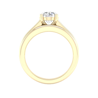 Adamante 2 ct. tw. Lab-Grown Round Brilliant Diamond Wedding Set in 14K Yellow Gold close-up detail