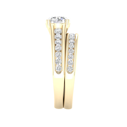 Adamante 2 ct. tw. Lab-Grown Round Brilliant Diamond Wedding Set in 14K Yellow Gold side profile