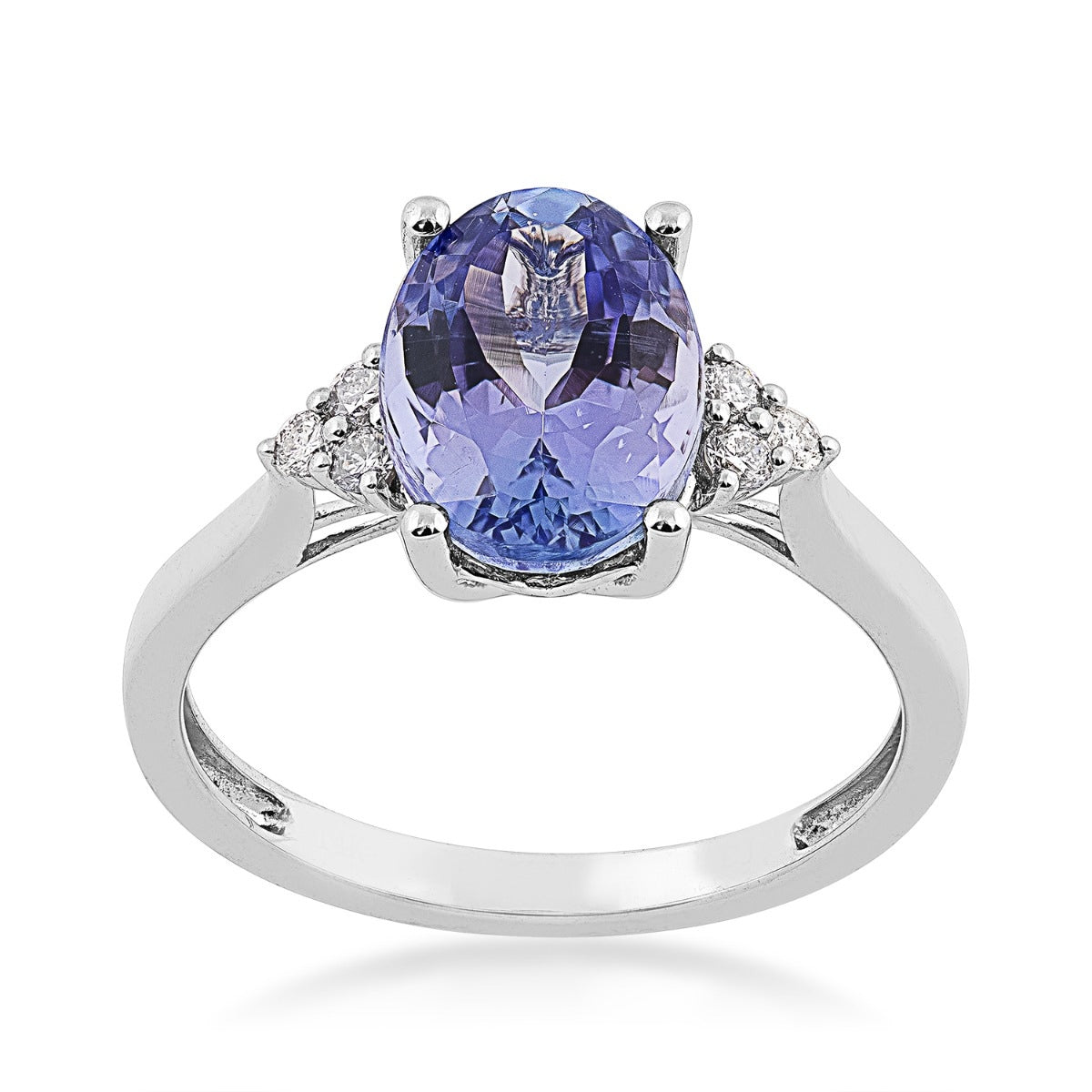Oval Tanzanite & 1/8 ct. tw. Diamond Ring in 14K White Gold
