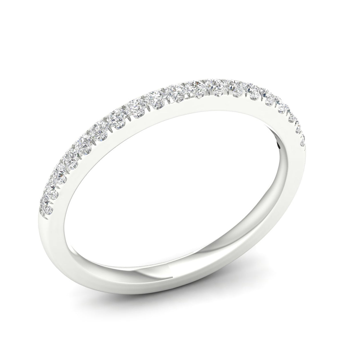 Adamante 1/5 ct. tw. Lab-Grown Diamond Wedding Band in 14K White Gold front view