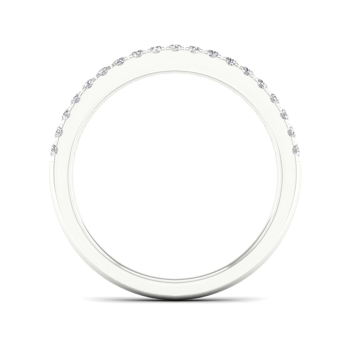 Adamante 1/5 ct. tw. Lab-Grown Diamond Wedding Band in 14K White Gold close-up detail