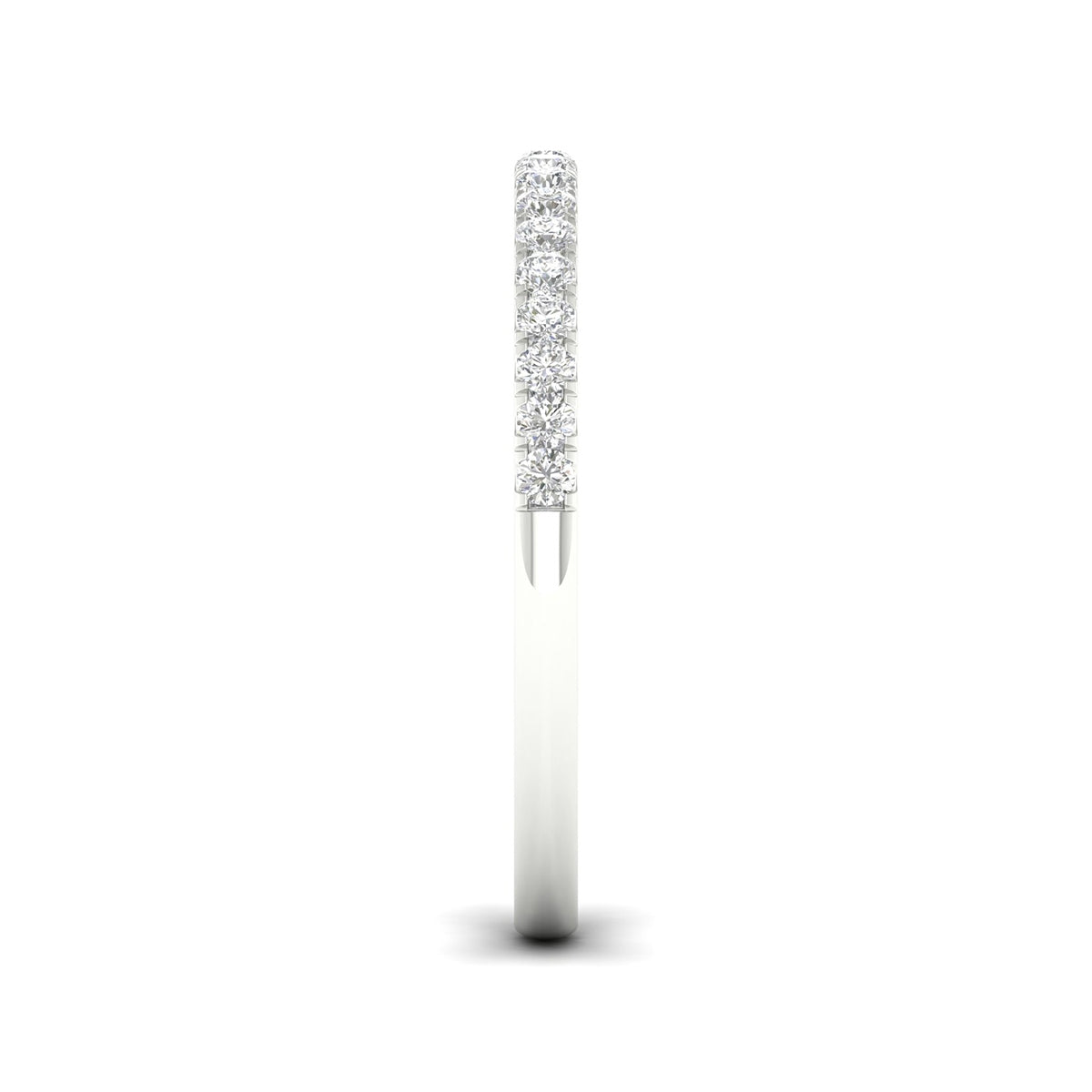 Adamante 1/5 ct. tw. Lab-Grown Diamond Wedding Band in 14K White Gold side profile