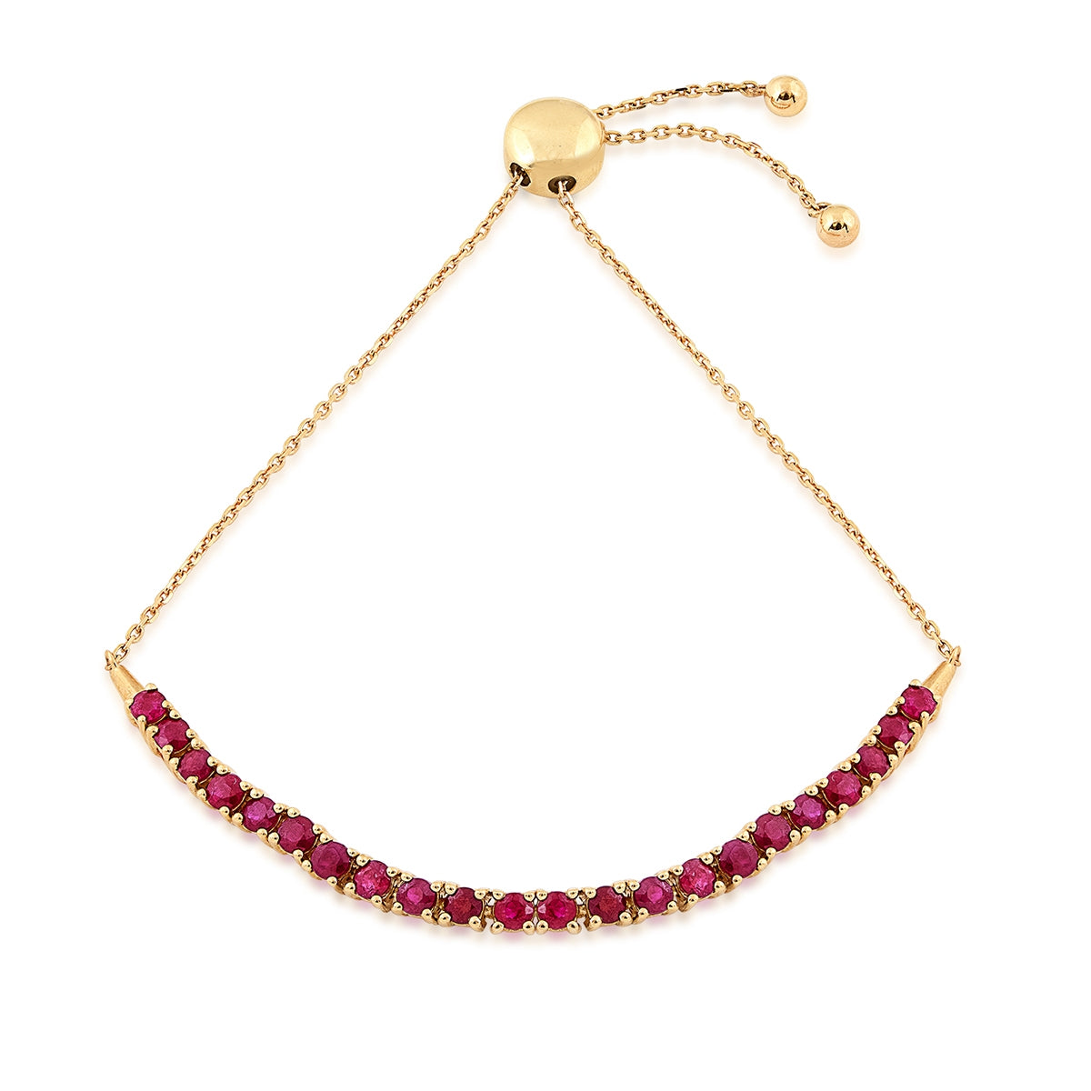 Ruby Bolo Bracelet in 10K Yellow Gold