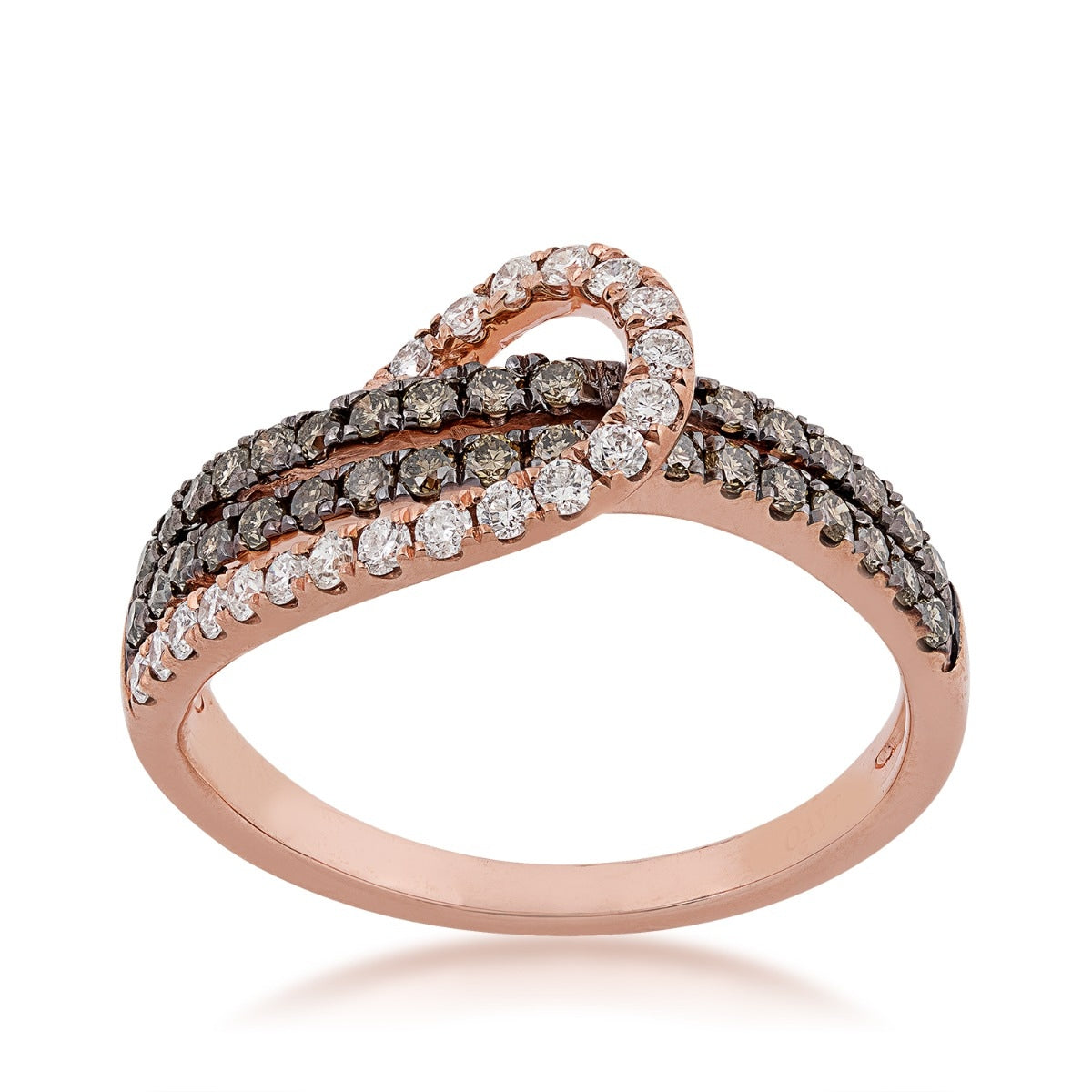 1 ct. tw. Mocha & White Diamond Ring in 10K Pink Gold